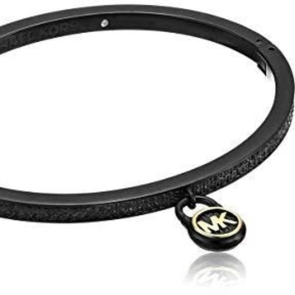 Michael Kors Logo Love Hinged Bracelet with Hamilton Charm-BLACK-One Size - Picture 2 of 2